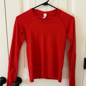 Lululemon Swiftly Tech Long Sleeve Waist Length (hot heat)